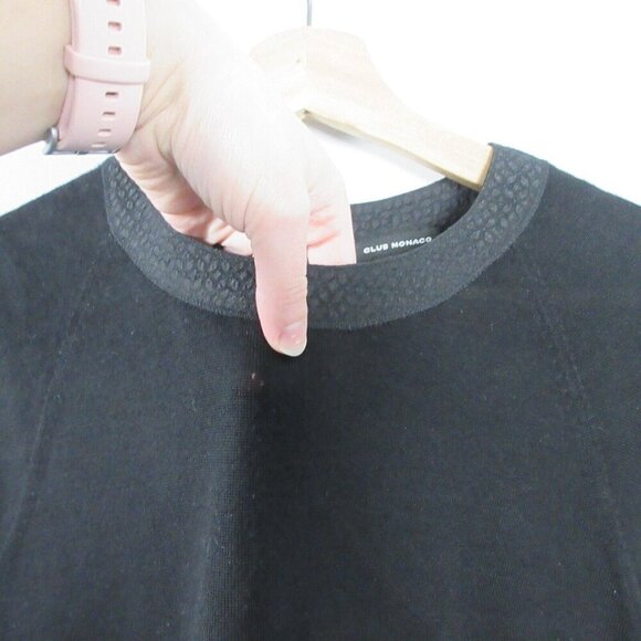 Club Monaco Womens Sleeveless Top Black Wool Textured Luxury Blouse S 112 - Picture 5 of 12